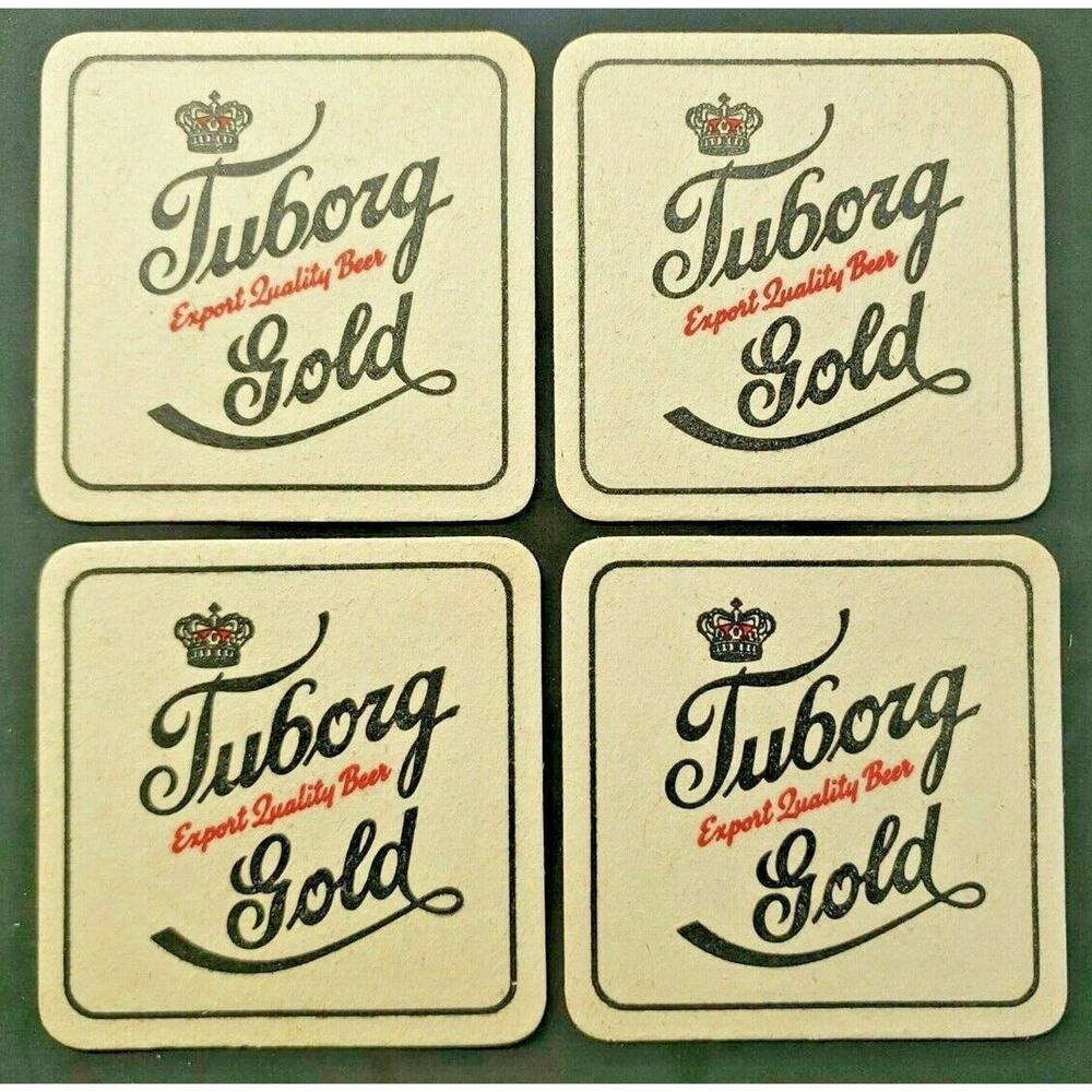 1970's‎ Tuborg Beer Glass Coasters 3.5" Carling National Brewing (4) PB61